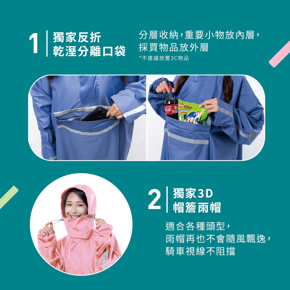 HOOMUA 秒穿世袋側開雨衣 一件式雨衣 連身式雨衣 機車雨衣