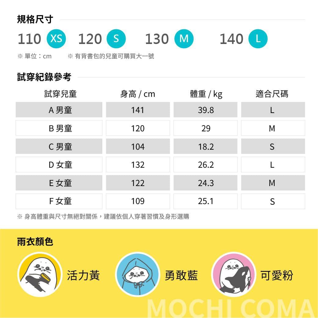 小海豹糯糯兒童斗篷雨衣