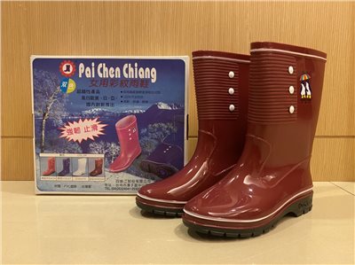 百振江 9310 女用彩紋雨鞋 中筒雨鞋 登山鞋