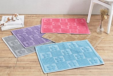 素色緹花毛巾門墊